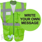 Hi Vis WRITE YOUR OWN MESSAGE High Visibility Equestrian Reflective Vest Tabard Waistcoat Personalised