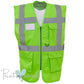 Official PW&S High Visibility Hi Vis Equestrian Reflective Zip-Up Waistcoat CAMERA, 10mph, PLEASE PASS WIDE & SLOW