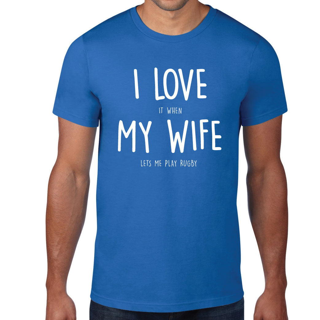 Men's I Love My Wife Rugby T-Shirt