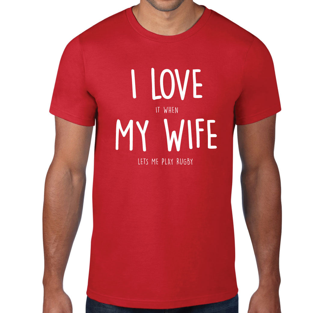 Men's I Love My Wife Rugby T-Shirt
