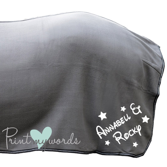 Personalised Equestrian Horse HKM Cooler Fleece Rug - Magical Style