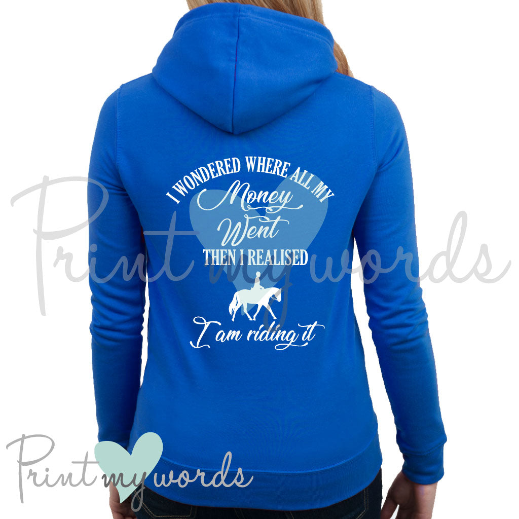 Where Did My Money Go Funny Equestrian Hoodie