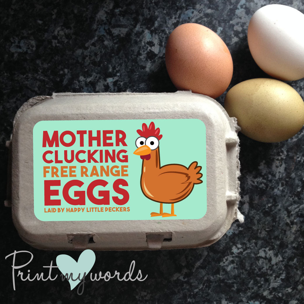 Mother Clucking Egg Box Labels x 12