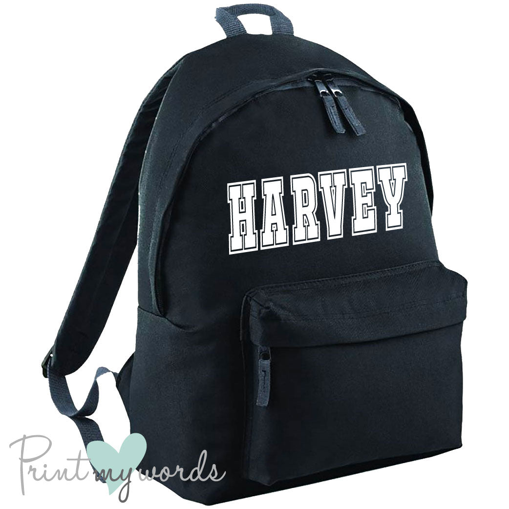 Children's Personalised Name School Rucksack Backpack