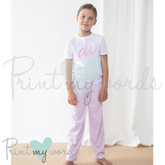 Children's Personalised Pyjamas - Scroll Design