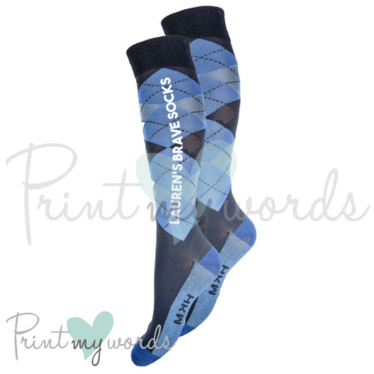 Personalised Equestrian Horse Riding Brave Socks