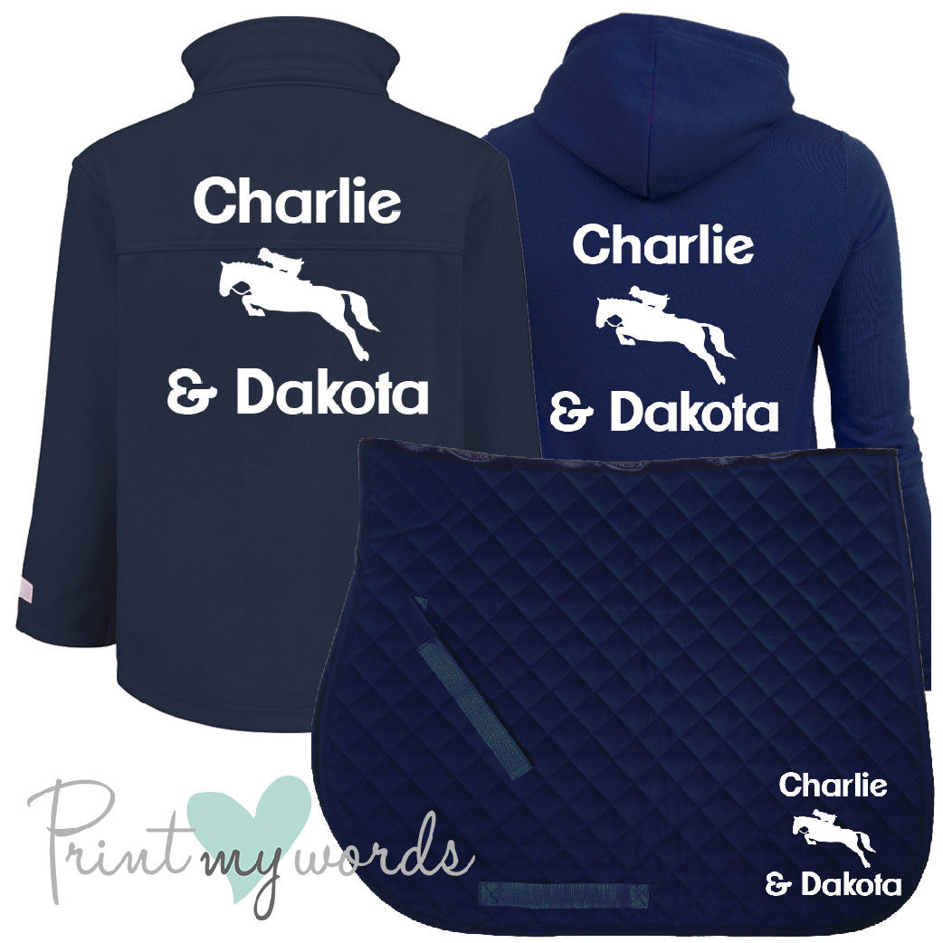 'Ginny' Children's Personalised Matching Equestrian Set - Jumping Design