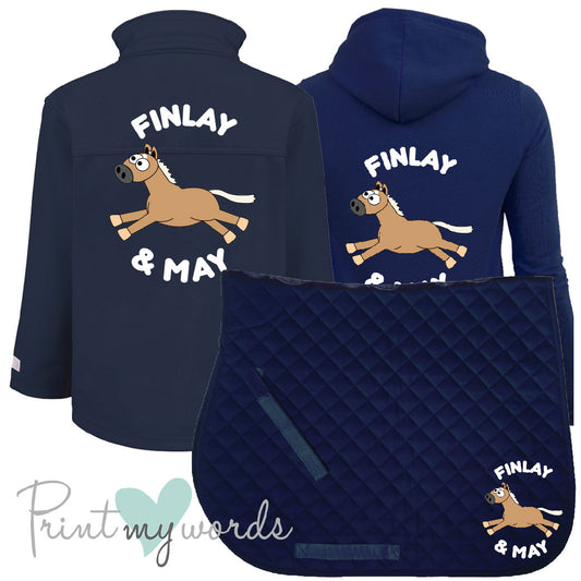 'Ginny' Children's Personalised Matching Equestrian Set - Plodders Design