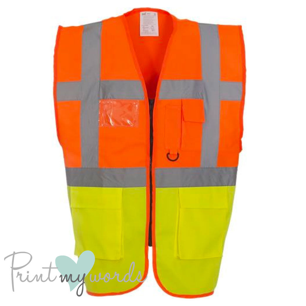 Official PW&S High Visibility Hi Vis Equestrian Reflective Zip-Up Waistcoat CAMERA, 10mph, PLEASE PASS WIDE & SLOW