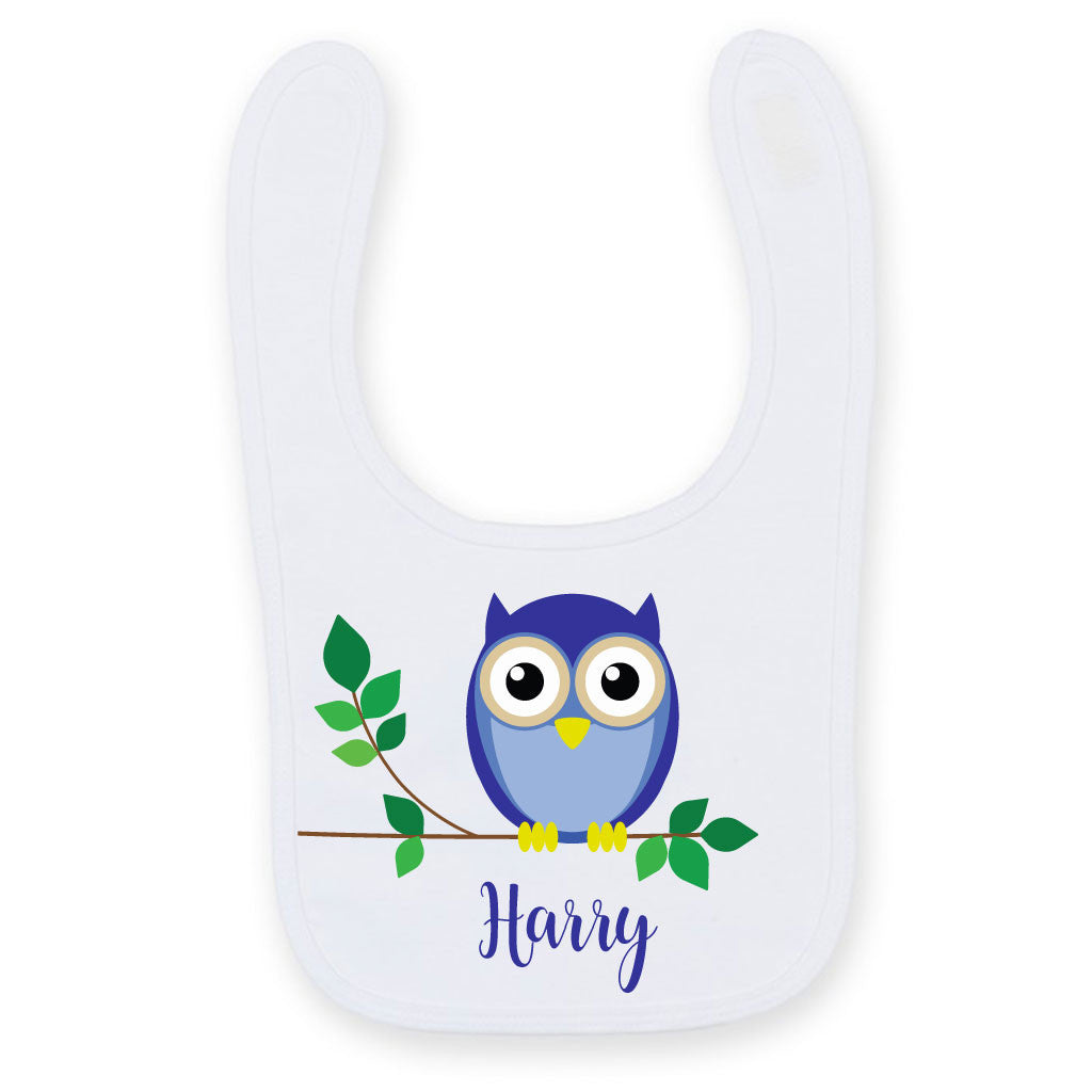 Personalised Blue Owl Bib