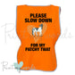 High Visibility Hi Vis Equestrian Reflective Vest Tabard Waistcoat SLOW DOWN FOR MY PATCHY TWAT