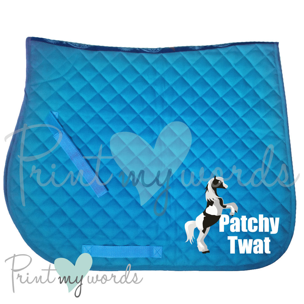 Funny Equestrian Saddlecloth Saddle Pad - Patchy Twat