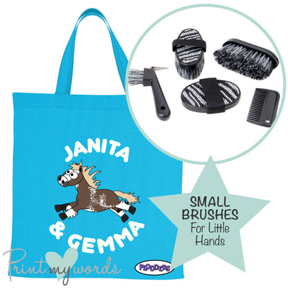 Children's Personalised Glitter Plodders Grooming Kit with Tote Bag