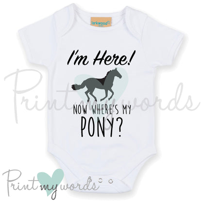 Where's My Pony? Baby Vest Bodysuit Onesie