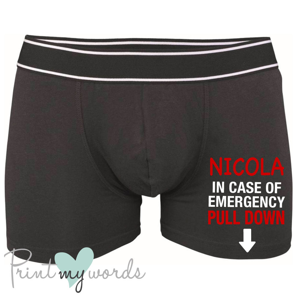 Men's Personalised In Case Of Emergency Boxer Shorts