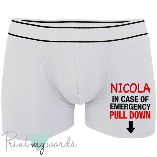 Men's Personalised In Case Of Emergency Boxer Shorts