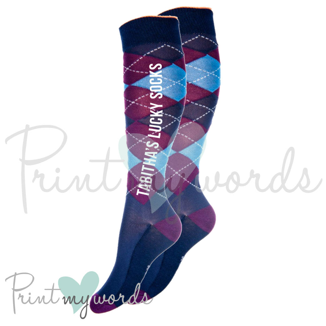 Personalised Horse Riding Equestrian Lucky Socks