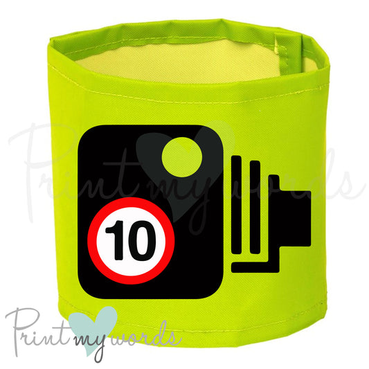 Official PW&S High Visibility Hi Vis Arm Band - CAMERA, 10mph