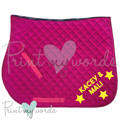 Personalised XC Cross Country Equestrian Saddlecloth Saddle Pad - Bold Design
