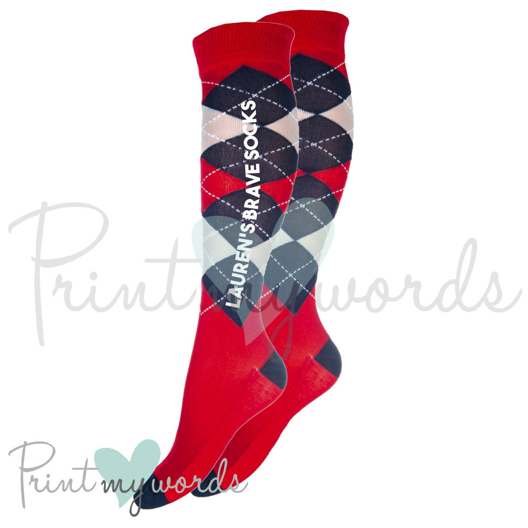 Personalised Equestrian Horse Riding Brave Socks