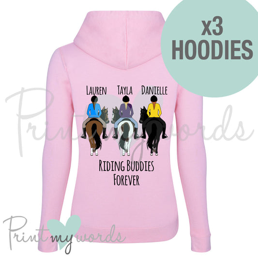 Personalised Pack of 3 Hoodies - Riding Buddies Forever