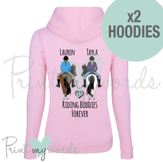 Personalised Pack of 2 Hoodies - Riding Buddies Forever