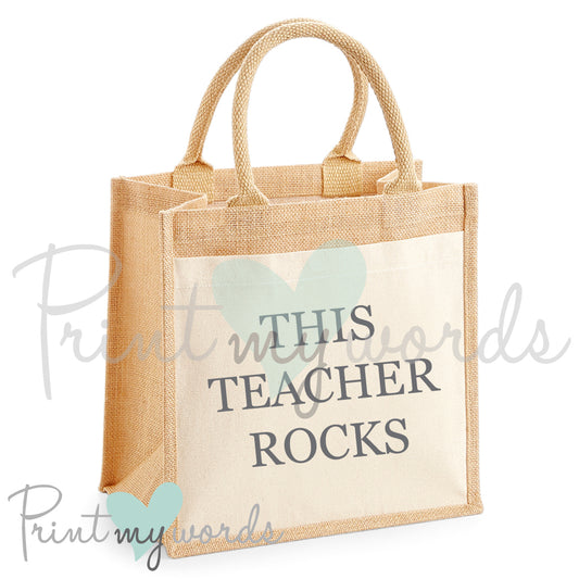This Teacher Rocks Tote Bag