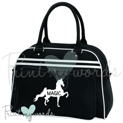 Personalised Equestrian Retro Bowling Bag - Saddlebred Design
