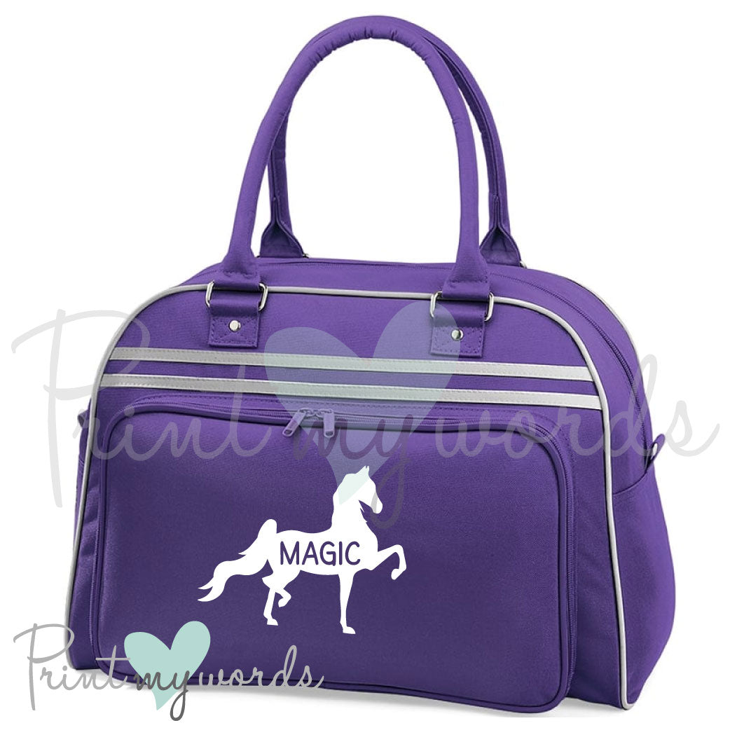 Personalised Equestrian Retro Bowling Bag - Saddlebred Design