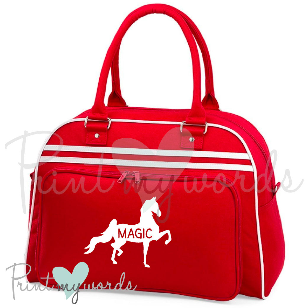 Personalised Equestrian Retro Bowling Bag - Saddlebred Design
