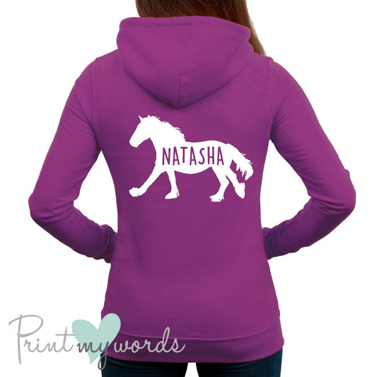 Personalised Shire Horse Silhouette Equestrian Hoodie