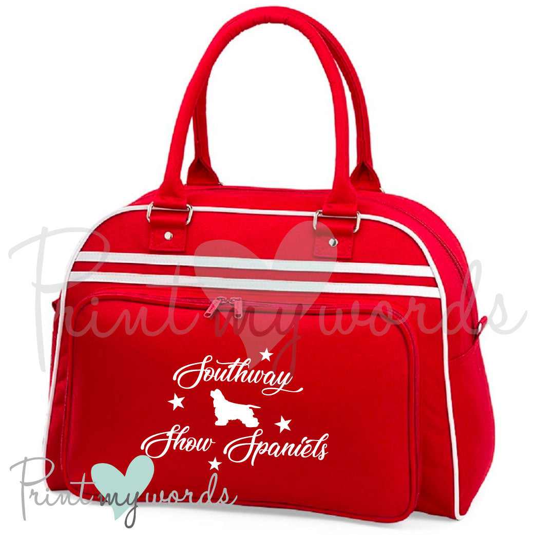 Personalised Dog Showing Retro Bowling Bag - Show Name & Silhouette
