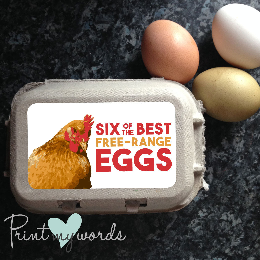 Chicken Egg Box Labels x 12