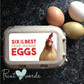 Leghorn Chicken Egg Box Labels x 12