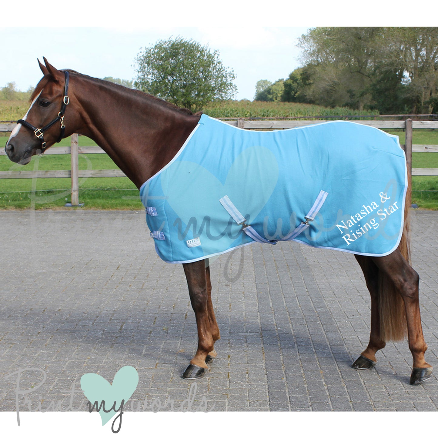 Personalised Equestrian Horse Pony Fleece Rug Cooler - Standard Style