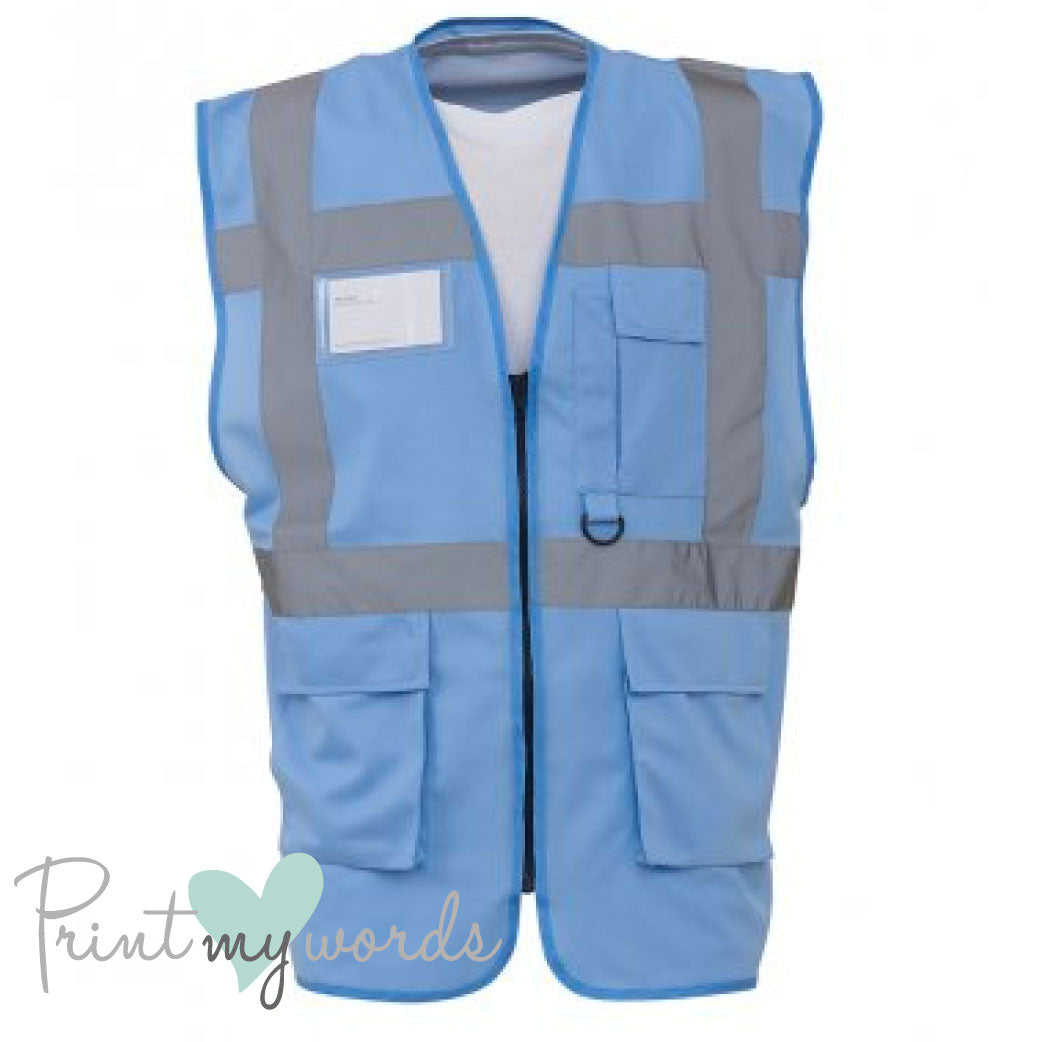 Official PW&S High Visibility Hi Vis Equestrian Reflective Zip-Up Waistcoat CAMERA, 10mph, PLEASE PASS WIDE & SLOW