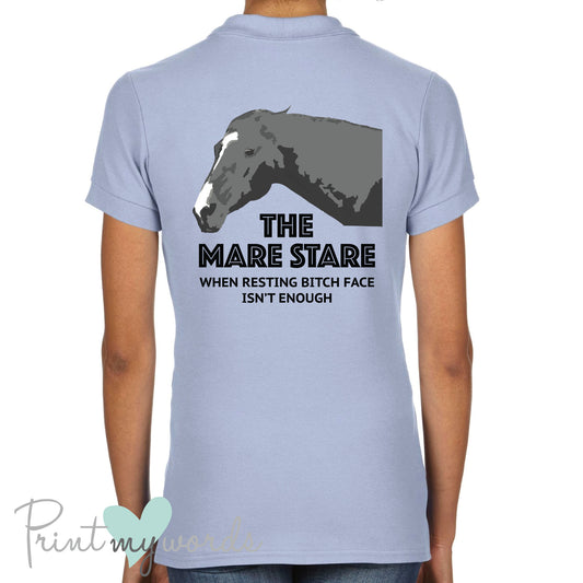 The Mare Stare Funny Equestrian Polo Shirt