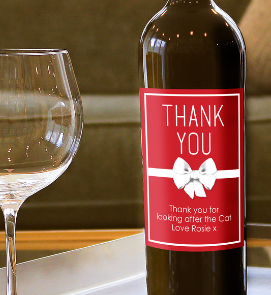 Personalised Thank You Wine Bottle Label