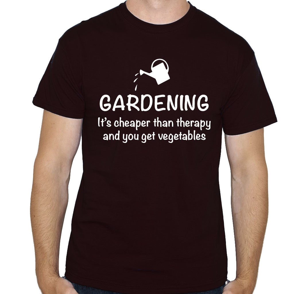 Men's Gardening is Cheaper Than Therapy T-Shirt