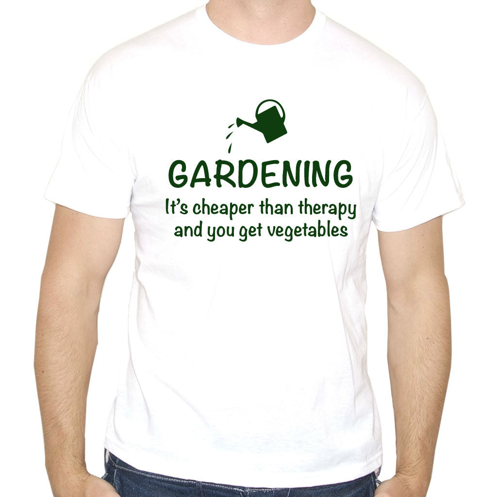 Men's Gardening is Cheaper Than Therapy T-Shirt