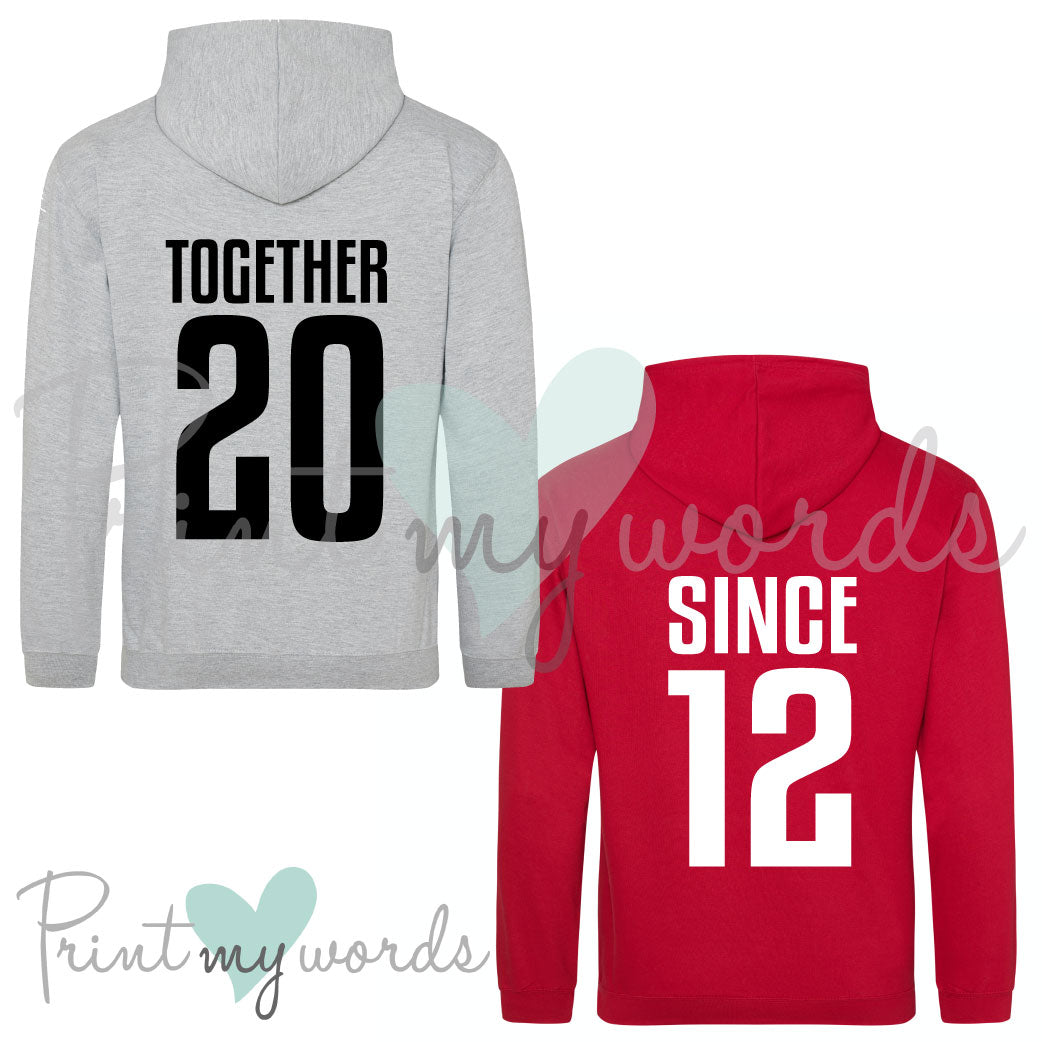 Personalised Together Since Couple Hoodies x2