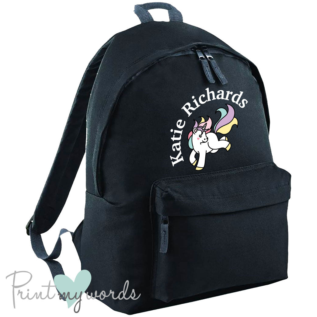 Children's Personalised Unicorn School Rucksack Backpack