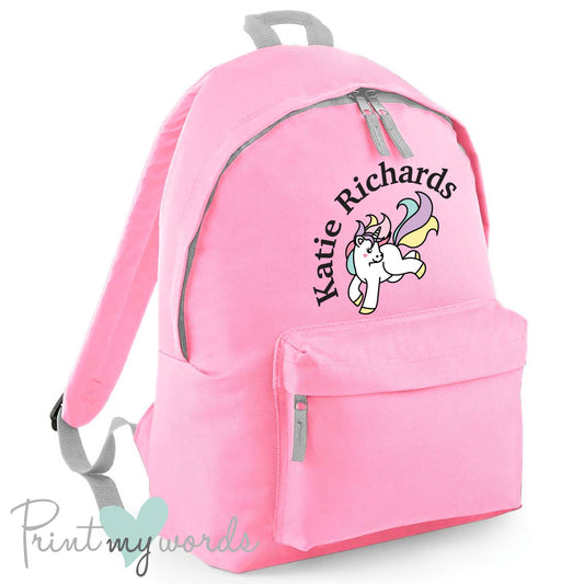 Children's Personalised Unicorn School Rucksack Backpack