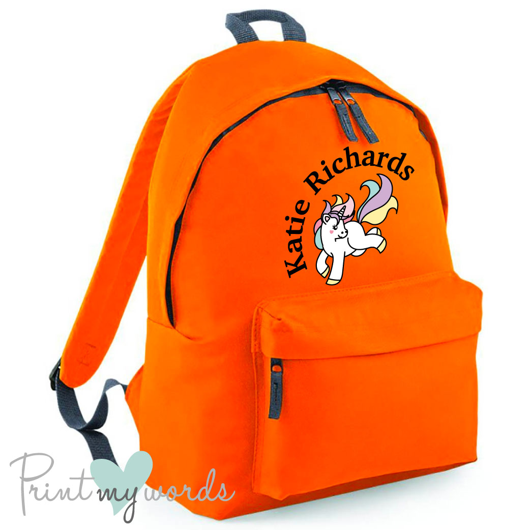 Children's Personalised Unicorn School Rucksack Backpack