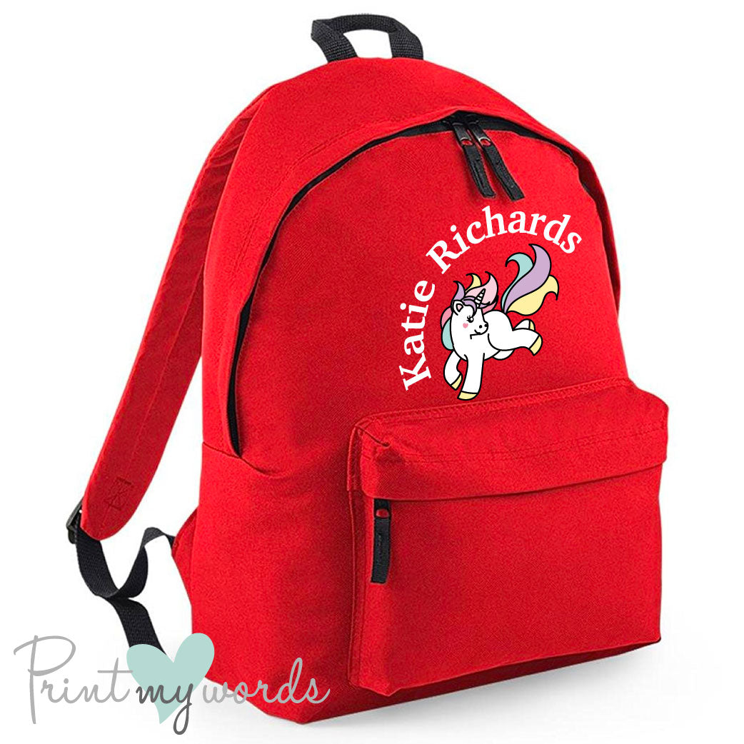 Children's Personalised Unicorn School Rucksack Backpack