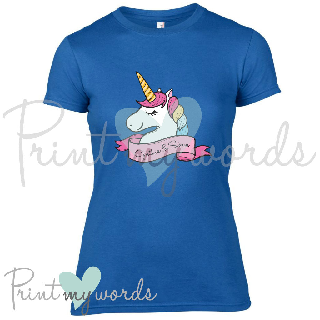Personalised Unicorn Head Equestrian T-Shirt