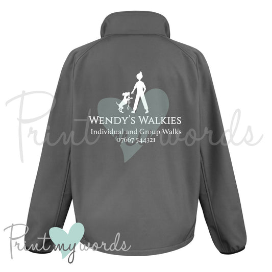 Unisex Personalised Softshell Jacket - Dog Walking Business