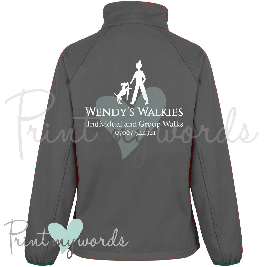 Ladies Personalised Softshell Jacket - Dog Walking Business
