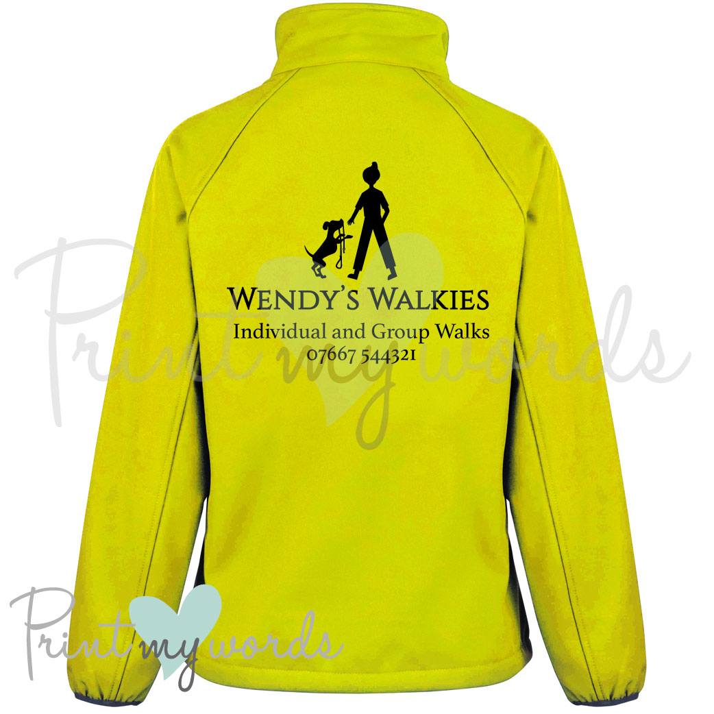 Ladies Personalised Softshell Jacket - Dog Walking Business