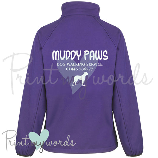 Ladies Personalised Softshell Jacket - Dog Walking Business 2